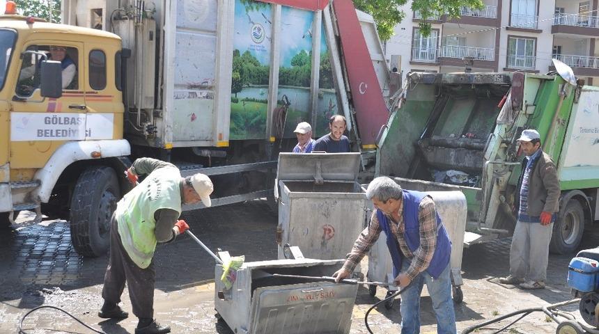 G&ouml;lbaşı il&ccedil;esinde temizlik seferberliği