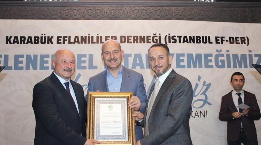 İstanbul Ef-Der’den Soylu’ya ’Fahri hemşehrilik’ beratı