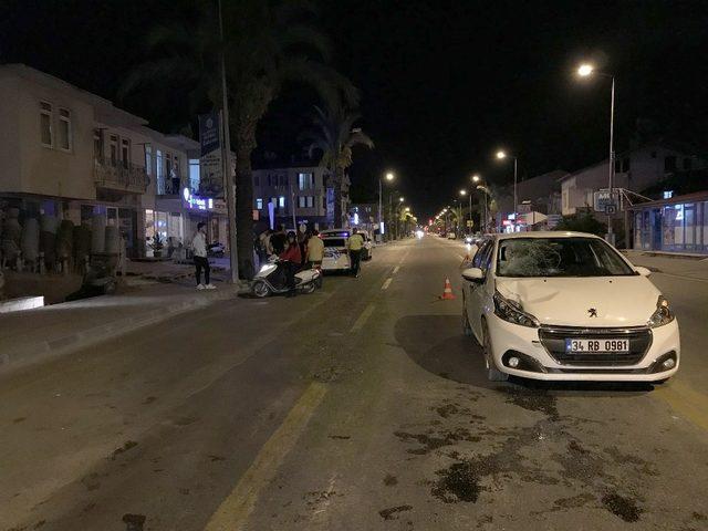 Fethiye’de otomobil yayaya çarptı: 1 yaralı