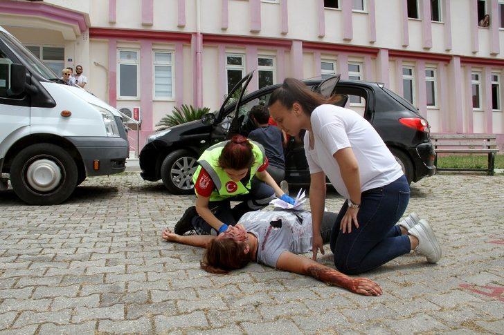 Kaza tatbikatı gerçeğini aratmadı G1