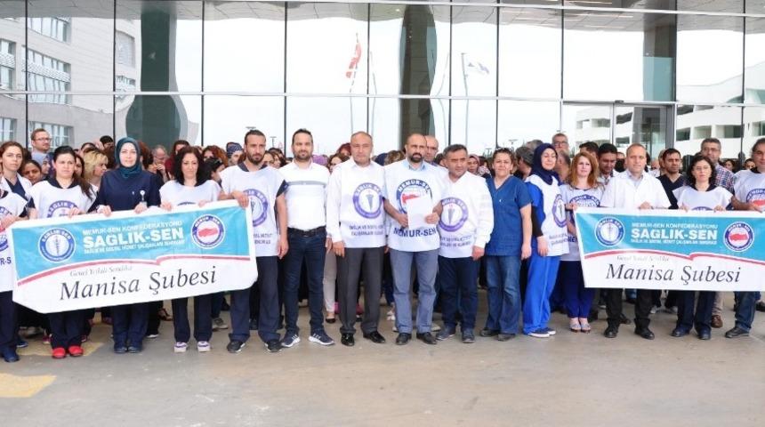 Manisa Sağlık-Sen’den şehir hastanesinde ‘aşırı iş yükü’ eylemi