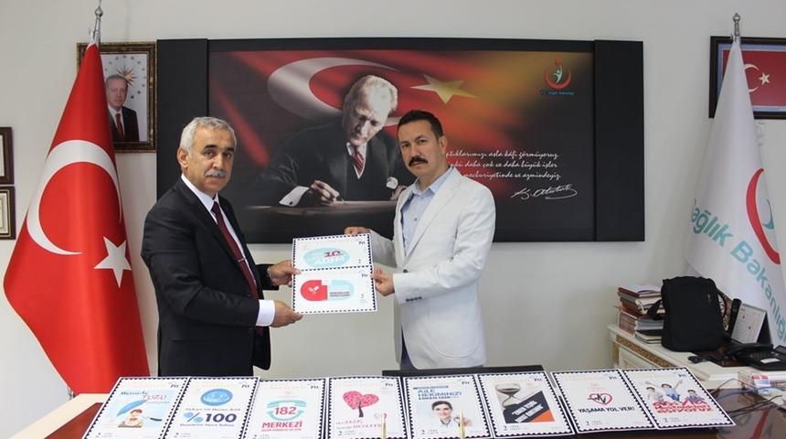 Sağlık sloganlarından oluşan pullar tasarlandı