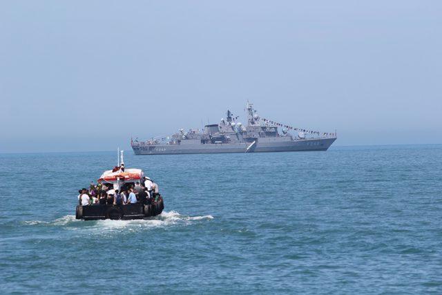 Ordu'da, 'Denizkurdu-2019'da kullanılan askeri gemiye ziyaret