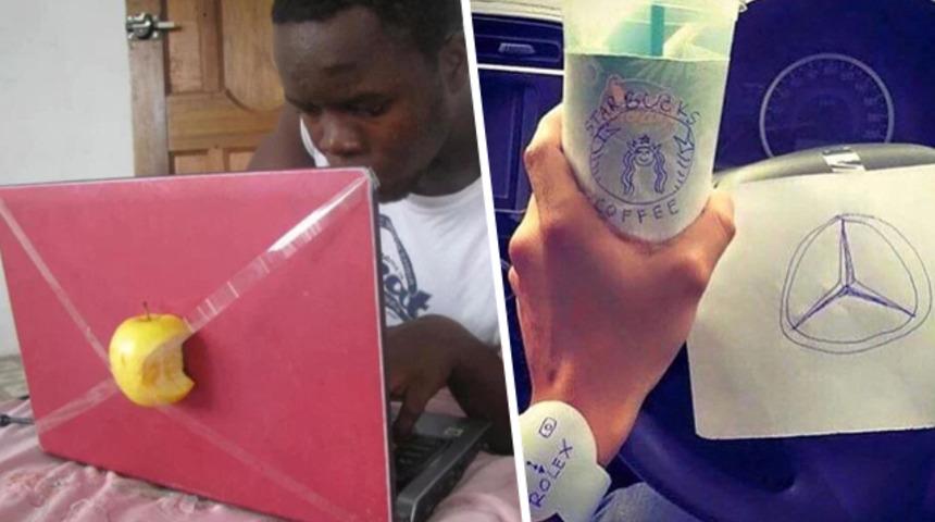 Instagram'daki zengin &ccedil;ocuklara inat &ouml;yle bir şey yaptılar ki! Paraları yok ama mizahları var! 