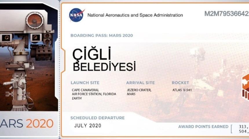 &Ccedil;iğli Belediyesinden dikkat &ccedil;eken Mars bileti paylaşımı