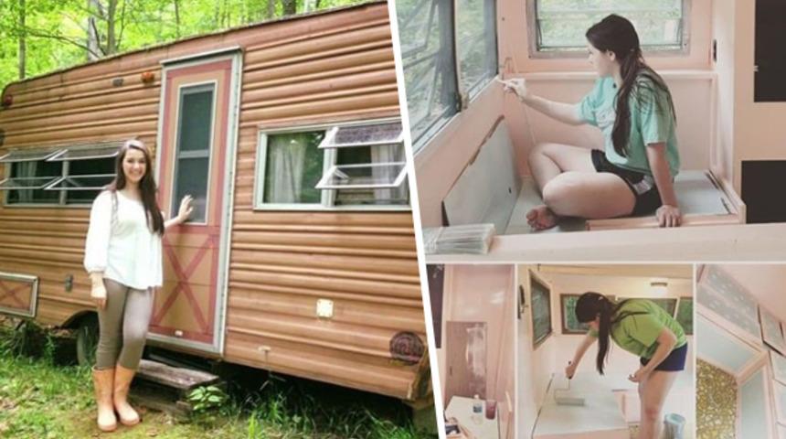 Sadece 14 yaşında! 1974 model karavanı bakın ne hale getirdi