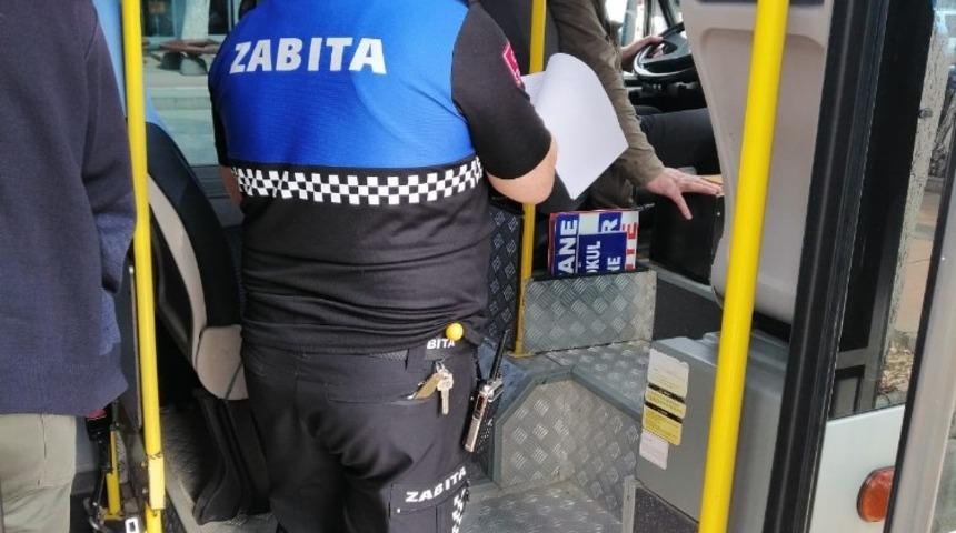 Biga’da zabıtadan toplu taşıma araçlarına denetim