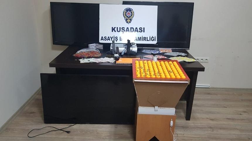 Kuşadası&rsquo;nda &rsquo;tombala&rsquo; operasyonu; 26 g&ouml;zaltı