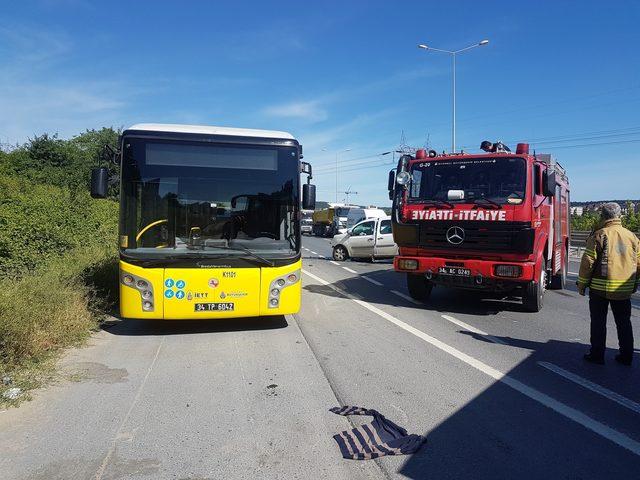 Göktürk-Kemerburgaz yolunda kaza trafik yoğunluğuna neden oldu