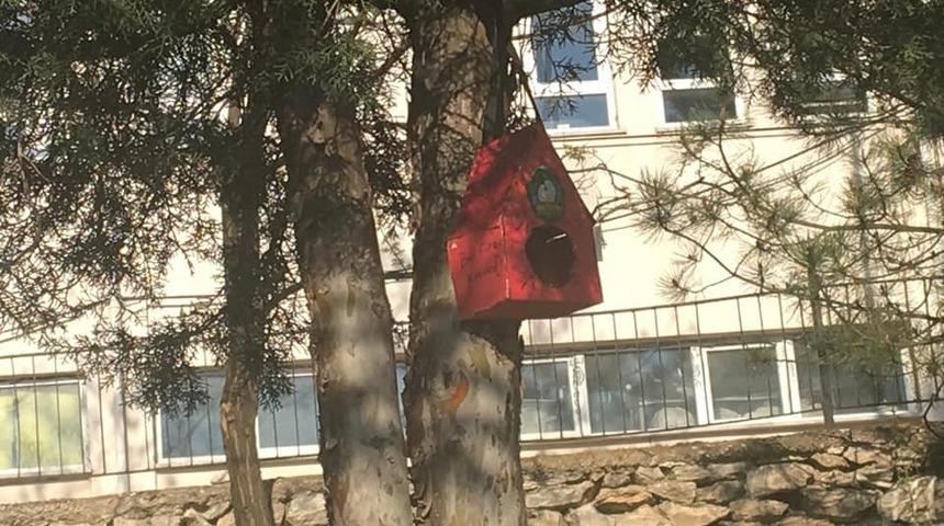 Ağa&ccedil;lara kuş evler monte edildi