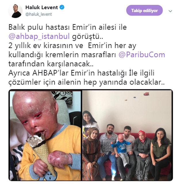 Balık pulu hastası Emir'e yardım eli uzandı