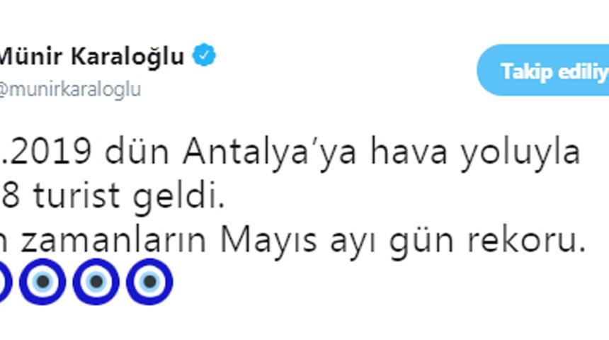 Antalya turizminde yeni bir rekor