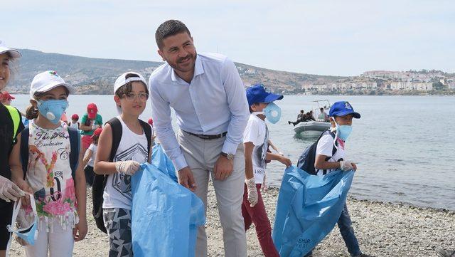 Çocuklar Foça’yı 167 kilo hafifletti