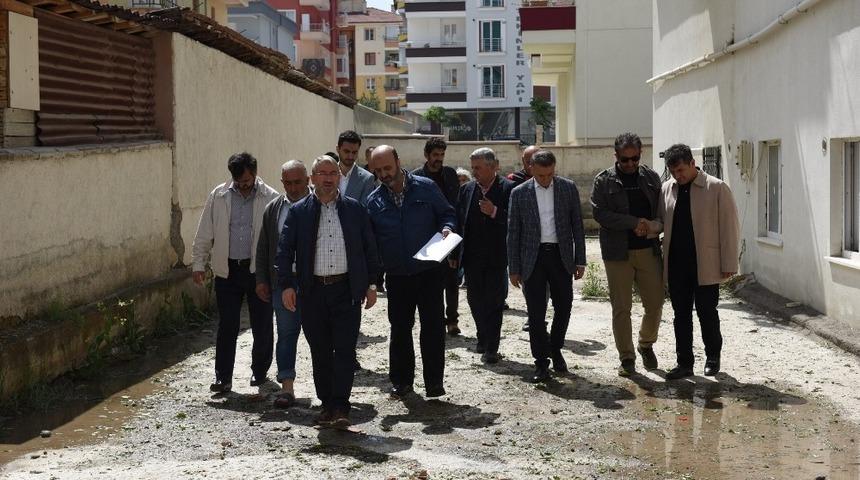 Başkan afet mağdurlarını ziyaret etti