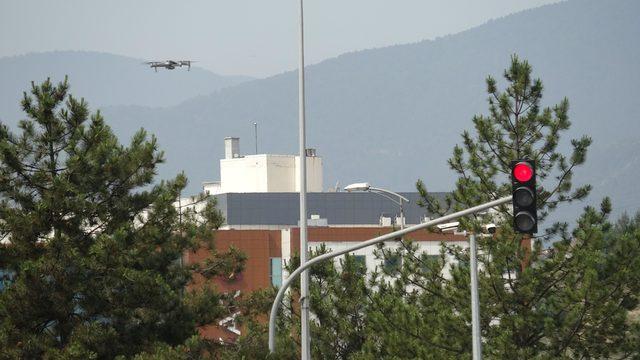 Karabük'te bayram öncesi drone ile trafik denetimi