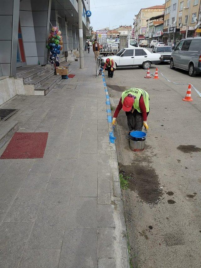 Beyşehir’in caddeleri göl mavisi renklere bürünüyor