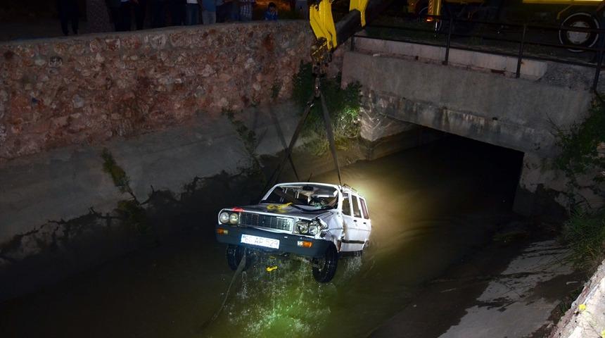 Çalındı zannettiği otomobili sulama kanalından çıktı