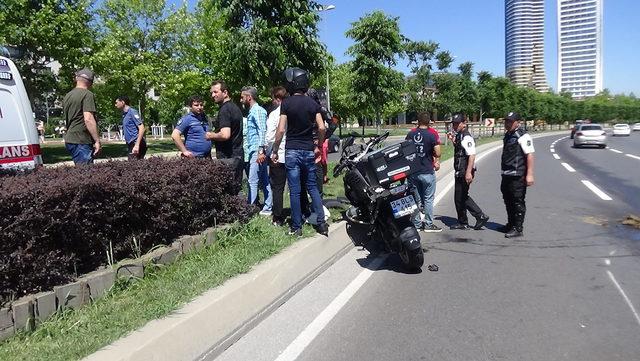 Metrelerce sürüklenen motosiklet sürücüsünü ekipmanı kurtardı