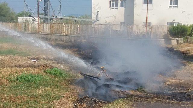 Burhaniye’de ot yangını korkuttu