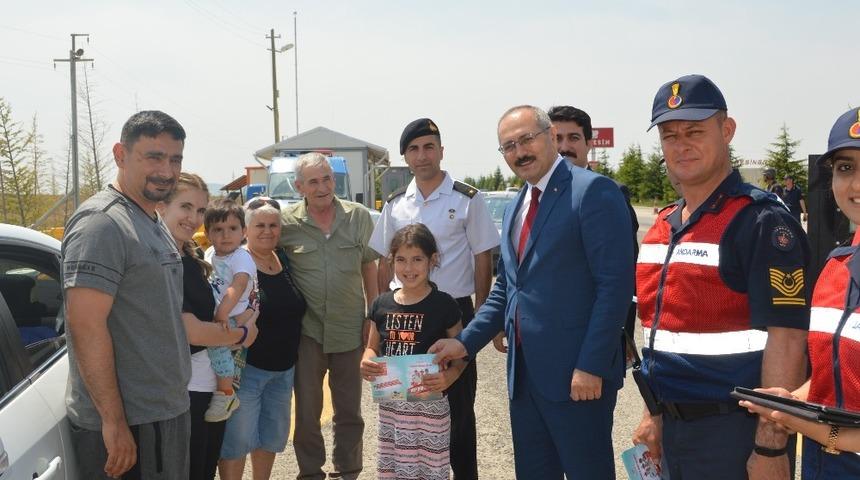 Kaymakam Bilgin, bayram öncesi trafikte alınan tedbirleri denetledi