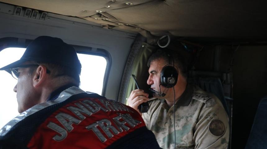Mersin&rsquo;de bayram trafiği havadan denetleniyor