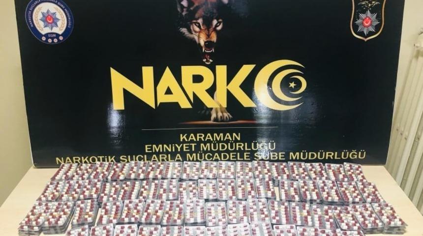 Karaman&rsquo;da uyuşturucu hap operasyonu