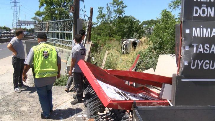 Küçükçekmece'de otomobil bahçeye uçtu! G2