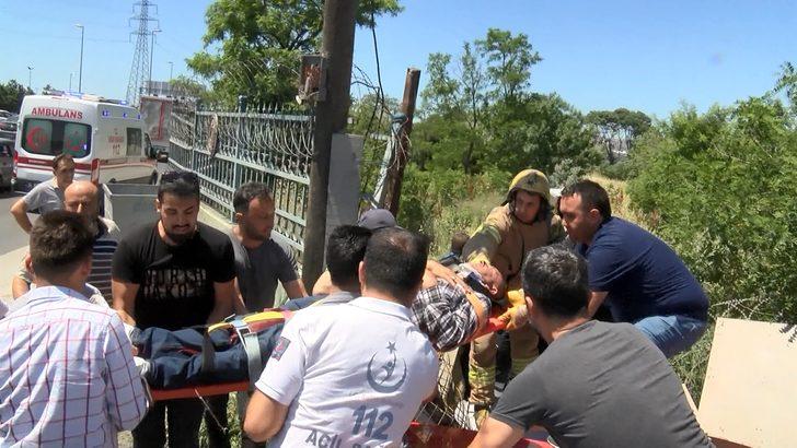 Küçükçekmece'de otomobil bahçeye uçtu! G3