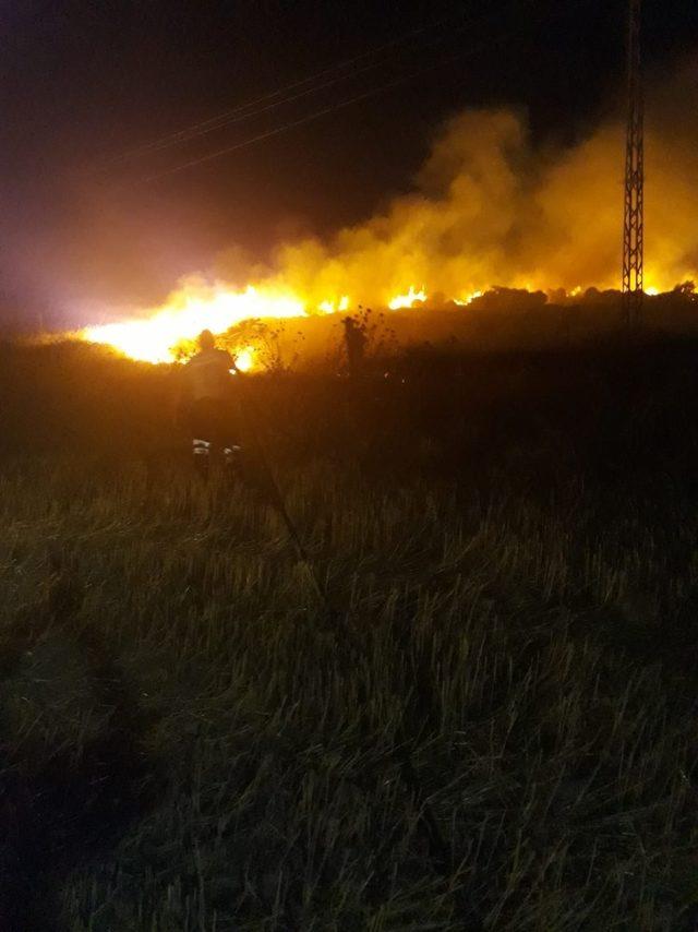 Hatay’da kayalık arazide ot yangını