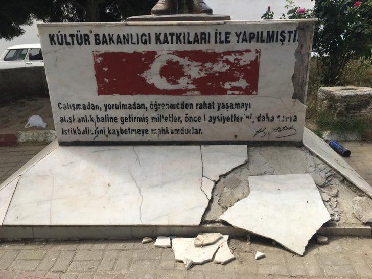 Atatürk büstünün bakımsız hali tepki çekti G1