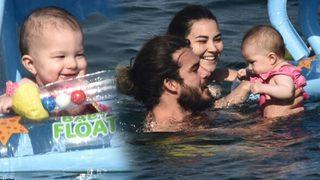 Gizem-Hakan Hatipoğlu çiftinin kızları Lila denizle tanıştı!