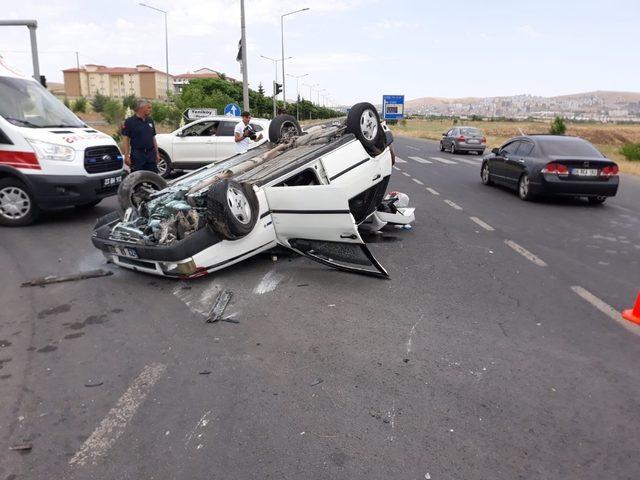 Elazığ’da otomobil takla attı: 1 yaralı