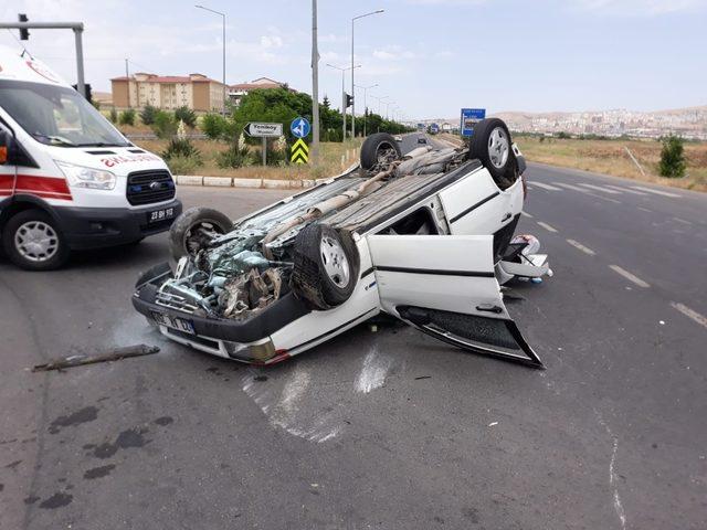 Elazığ’da otomobil takla attı: 1 yaralı