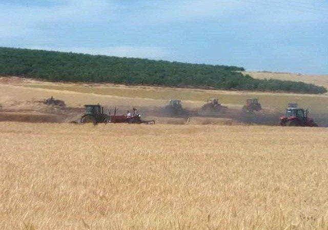 Besni’de arpa tarlası yandı