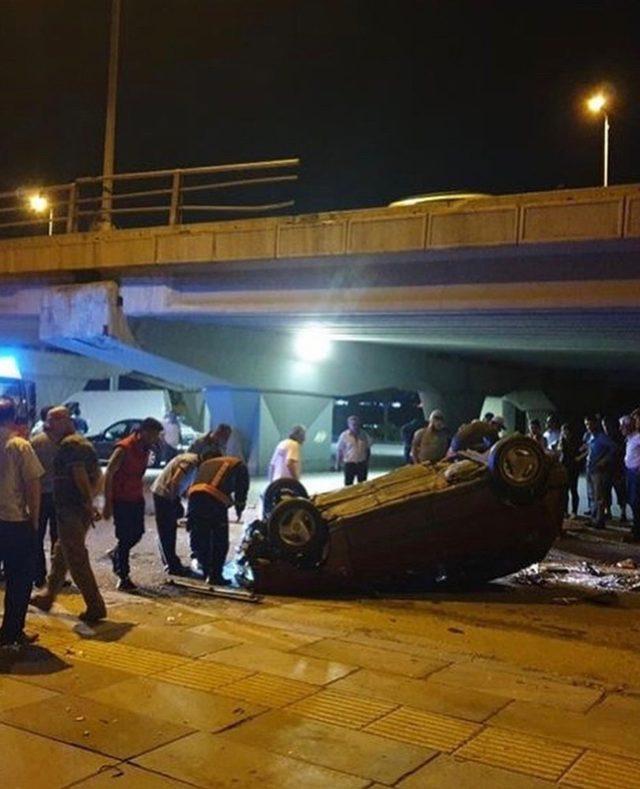 Ankara’da otomobil köprüden düştü