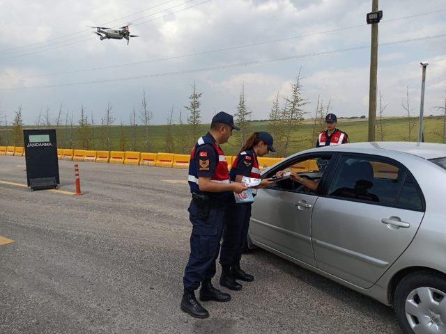 Eskişehir’de drone ile trafik denetimi