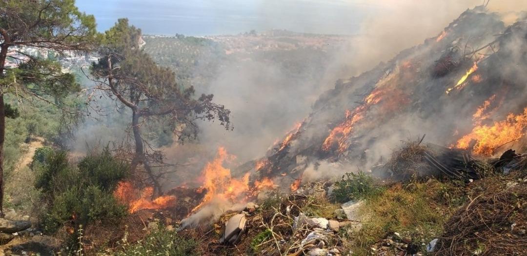Kazdağları&rsquo;nda &ccedil;&ouml;pl&uuml;k yangını