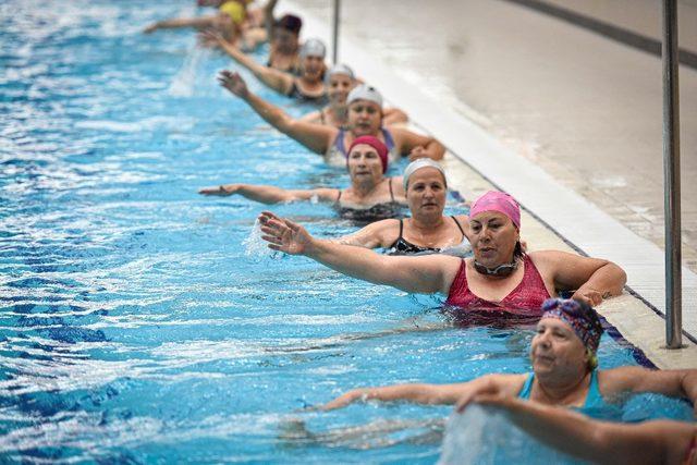 Mavi bayraklı plajlarda su cimnastiği