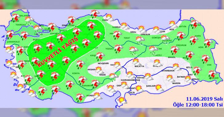 Son dakika! TÃ¼rkiye'nin bÃ¼yÃ¼k bir bÃ¶lÃ¼mÃ¼ iÃ§in kuvvetli saÄanak yaÄmur uyarÄ±sÄ±