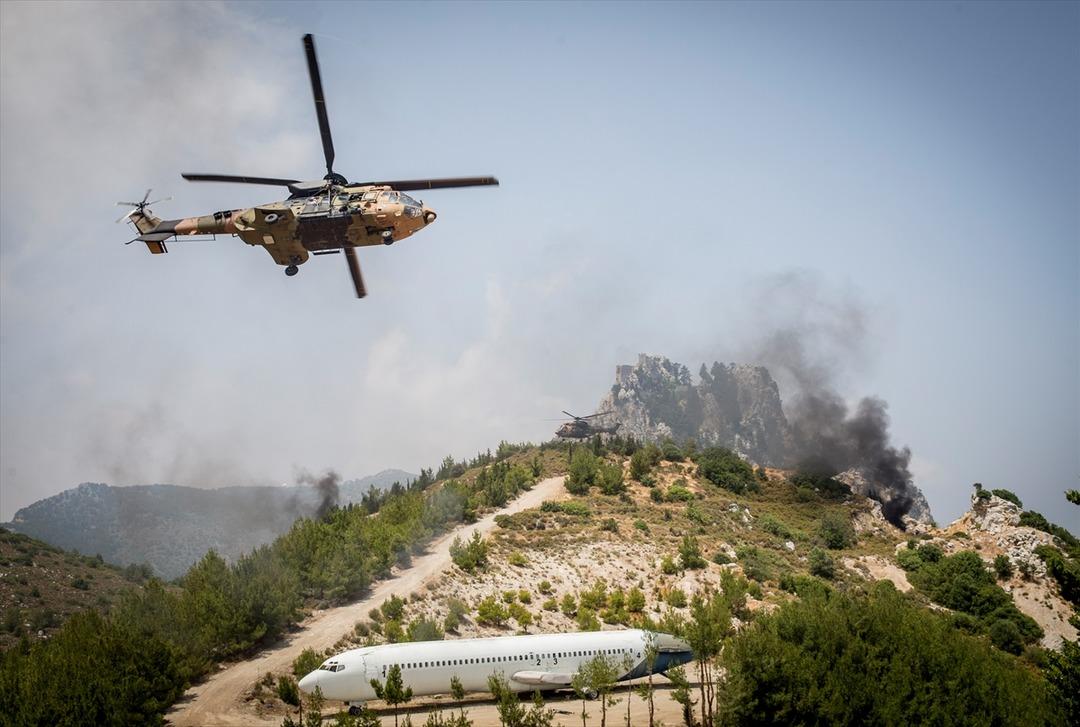 Girne'de hareketli dakikalar! Helikopterlerle kurtardılar