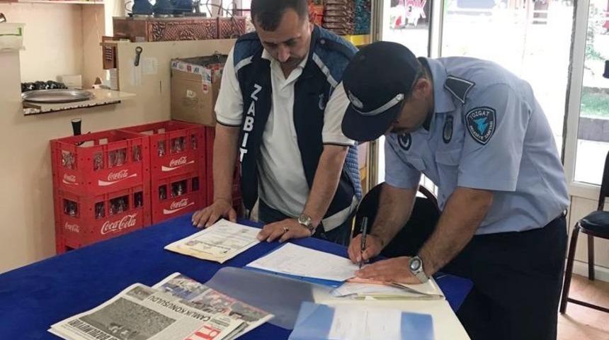 Zabıtadan iş yeri ruhsat kontrol&uuml;