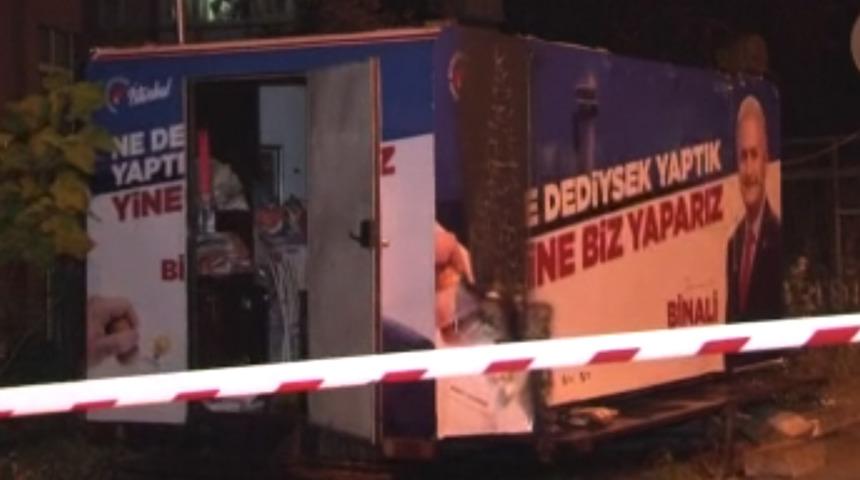Beşiktaş’ta AK Parti seçim aracında yangın çıktı