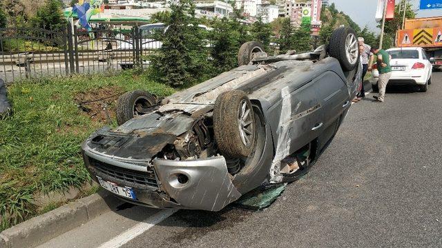 Cenaze dönüşü otomobil takla attı: 1 yaralı