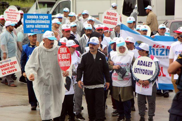 Hak-İş'in Bolu'dan Ankara'ya yürüyüşü ikinci gününde