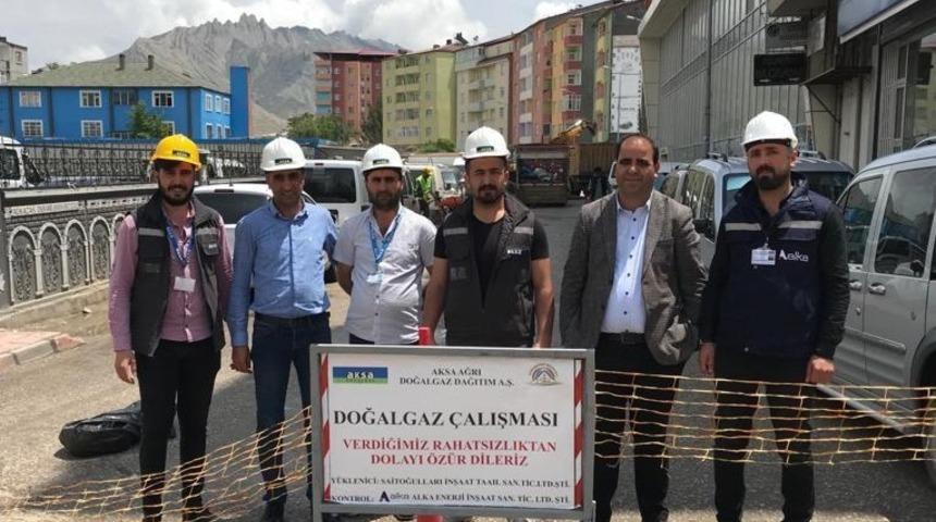 Doğubayazıt&rsquo;ta doğalgaz &ccedil;alışmaları yeniden başladı