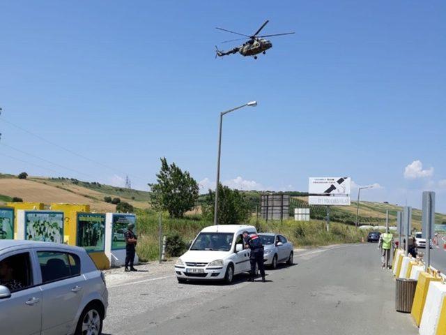 Çanakkale’de sürücülere havadan denetim