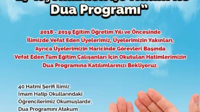 Samsun Eğitim-Bir-Sen 1 Nolu Şube’den dua programı