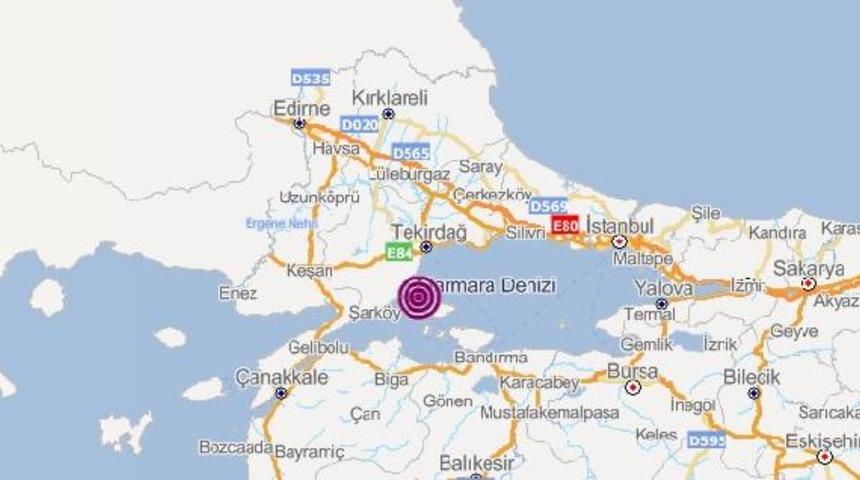 Marmara Denizi'nde 3,5 büyüklüğünde deprem