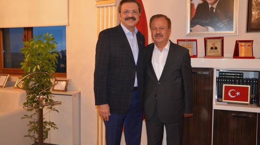 TOBB Başkanı Hisarcıklıoğlu&rsquo;ndan Başkan Turgut&rsquo;a ziyaret
