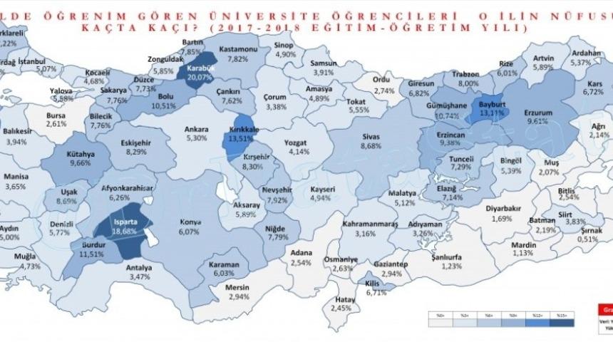 Erzincan n&uuml;fusunun y&uuml;zde 9,38&rsquo;i &uuml;niversiteli